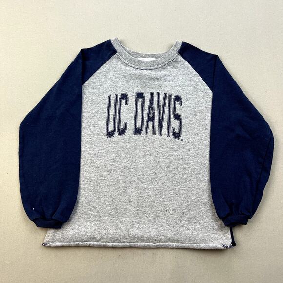 Vintage UC Davis T-Shirt Toddler 3T Gray Blue University College Baseball 90s - Picture 1 of 8